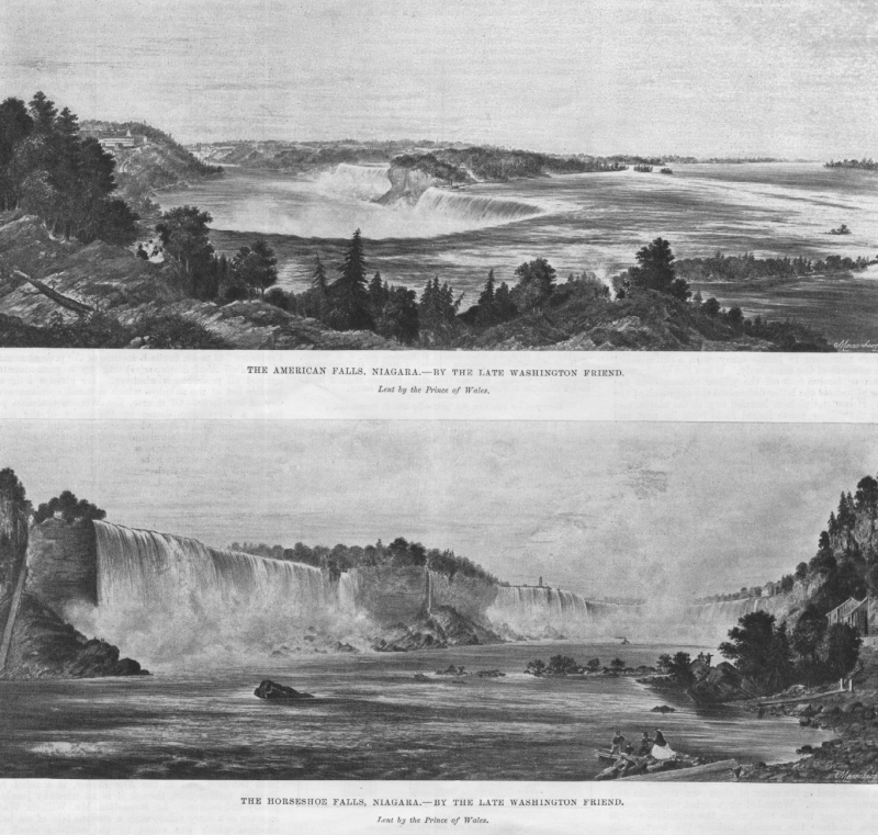The American Falls, Niagara.- By the Late Washington Friend./The Horseshoe Falls, Niagara.